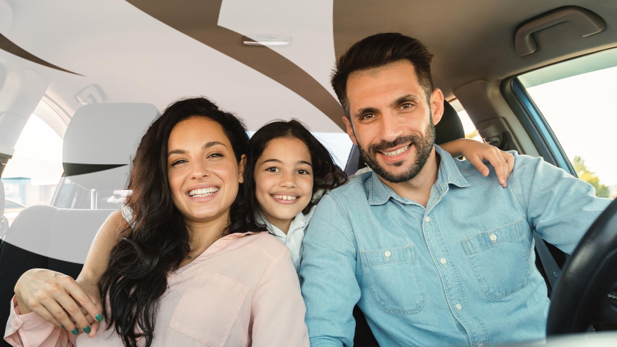 Family in car